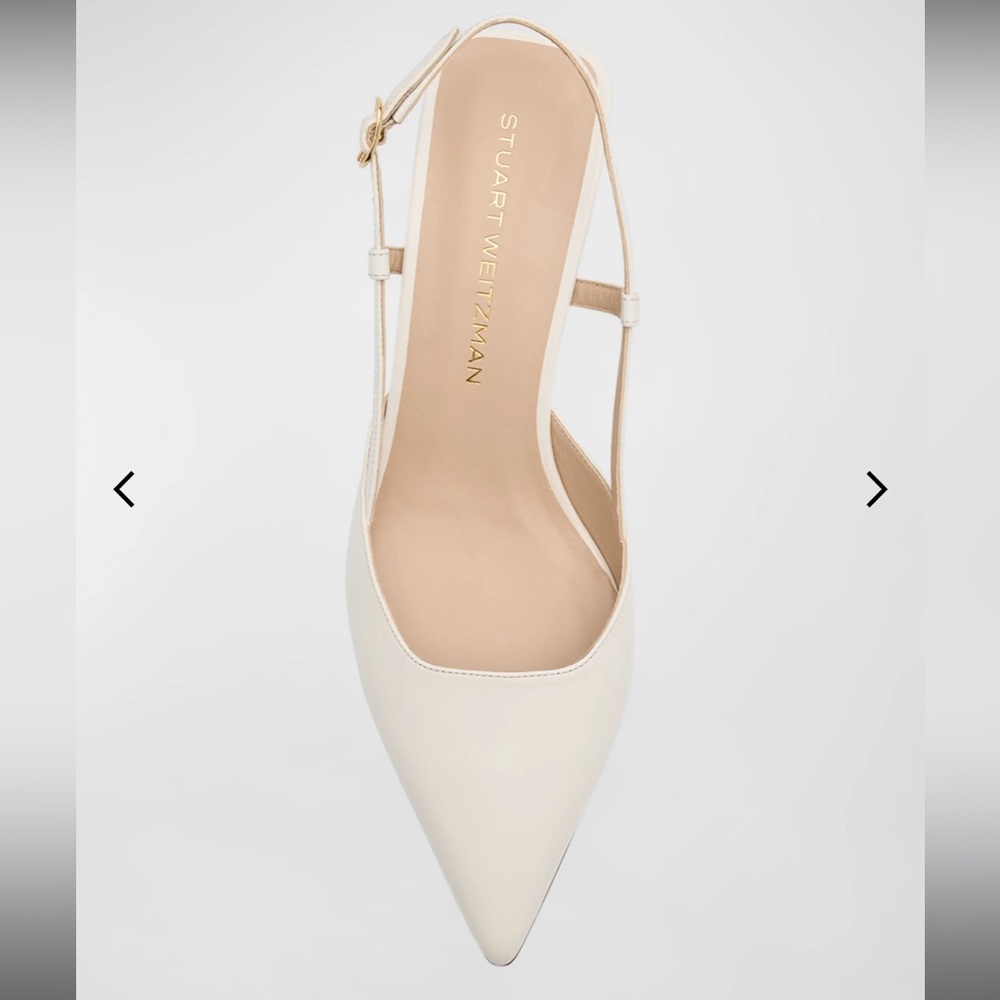 Stuart Weitzman Vinnie Leather Kitten Slingback - Picture 2 of 8